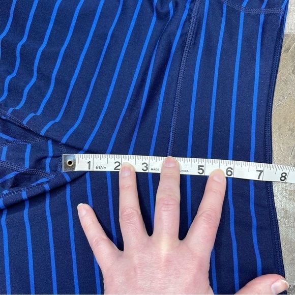 Athleta Blue Admiral Striped Chaturanga Small Tall Leggings - Picture 10 of 12